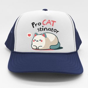 Pro Cat Stinator Adorable Lazy Cat Design Trucker Hat