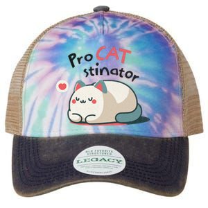 Pro Cat Stinator Adorable Lazy Cat Design Legacy Tie Dye Trucker Hat