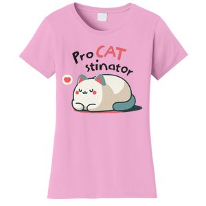 Pro Cat Stinator Adorable Lazy Cat Design Women's T-Shirt