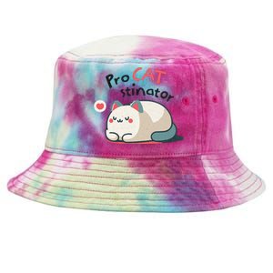 Pro Cat Stinator Adorable Lazy Cat Design Tie-Dyed Bucket Hat