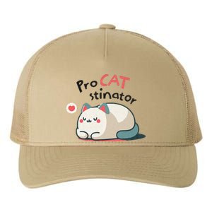 Pro Cat Stinator Adorable Lazy Cat Design Yupoong Adult 5-Panel Trucker Hat