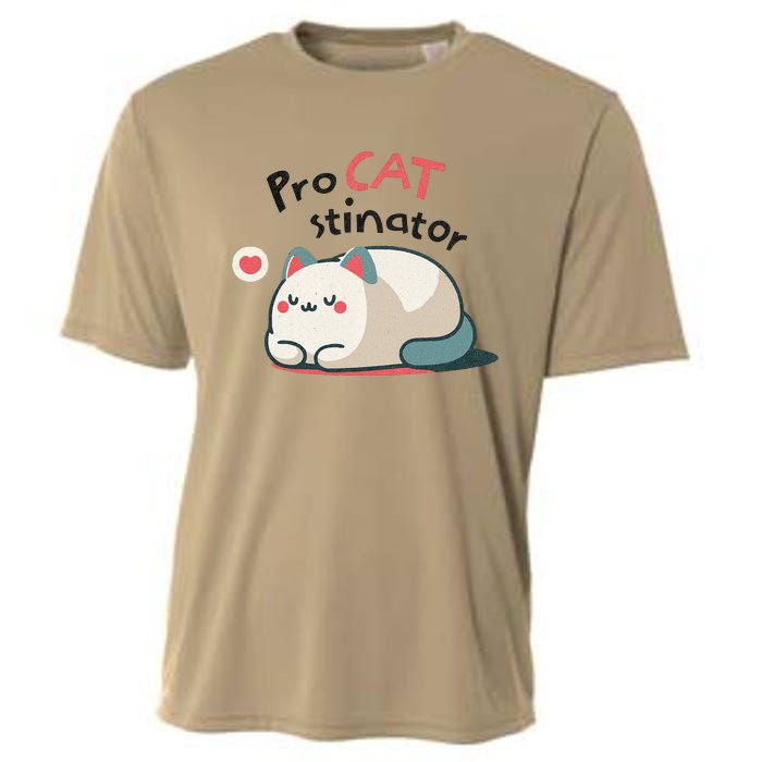 Pro Cat Stinator Adorable Lazy Cat Design Cooling Performance Crew T-Shirt