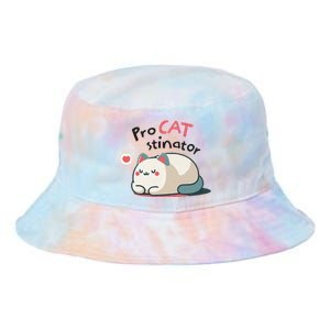 Pro Cat Stinator Adorable Lazy Cat Design Tie Dye Newport Bucket Hat