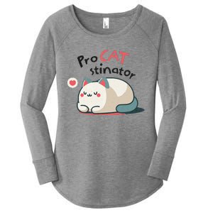 Pro Cat Stinator Adorable Lazy Cat Design Women's Perfect Tri Tunic Long Sleeve Shirt