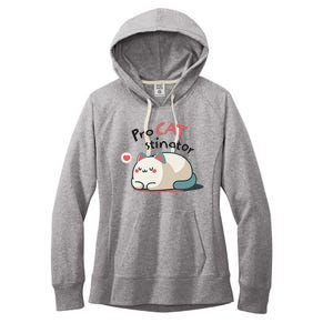 Pro Cat Stinator Adorable Lazy Cat Design Women's Fleece Hoodie