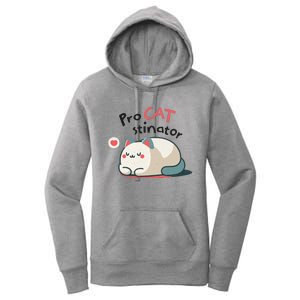 Pro Cat Stinator Adorable Lazy Cat Design Women's Pullover Hoodie