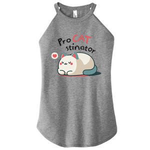 Pro Cat Stinator Adorable Lazy Cat Design Women's Perfect Tri Rocker Tank