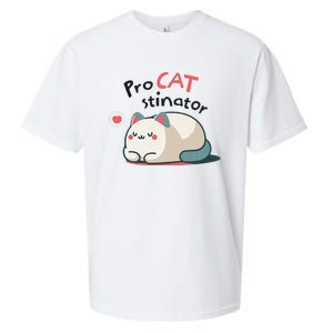 Pro Cat Stinator Adorable Lazy Cat Design Sueded Cloud Jersey T-Shirt