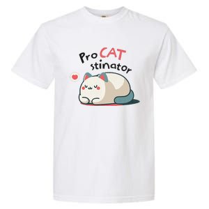 Pro Cat Stinator Adorable Lazy Cat Design Garment-Dyed Heavyweight T-Shirt