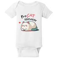 Pro Cat Stinator Adorable Lazy Cat Design Baby Bodysuit