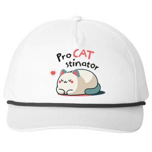 Pro Cat Stinator Adorable Lazy Cat Design Snapback Five-Panel Rope Hat