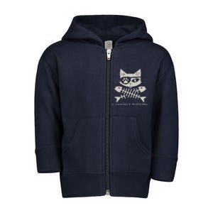 Pirate Cat Skull And Crossbones Toddler Zip Fleece Hoodie