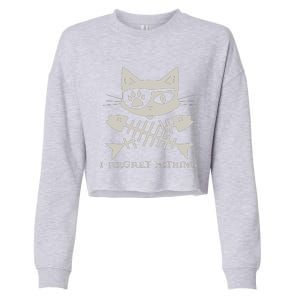 Pirate Cat Skull And Crossbones Cropped Pullover Crew