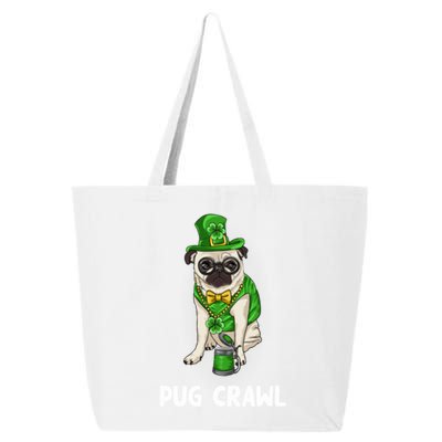 Pug Crawl St Patrick's Day Ing Bar Bartender Funny Gift 25L Jumbo Tote