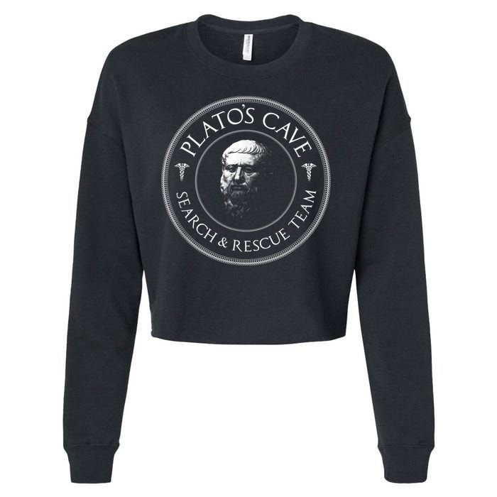 Plato's Cave Search & Rescue Team Philosophy Cropped Pullover Crew