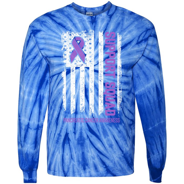 Pancreatic Cancer Support Squad Pancreatic Cancer Awareness Gift Tie-Dye Long Sleeve Shirt