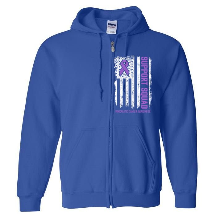 Pancreatic Cancer Support Squad Pancreatic Cancer Awareness Gift Full Zip Hoodie