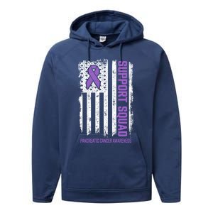 Pancreatic Cancer Support Squad Pancreatic Cancer Awareness Gift Performance Fleece Hoodie