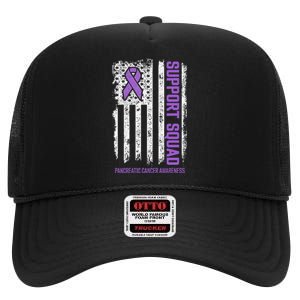 Pancreatic Cancer Support Squad Pancreatic Cancer Awareness High Crown Mesh Back Trucker Hat