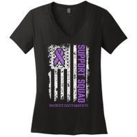 Pancreatic Cancer Support Squad Pancreatic Cancer Awareness Women's V-Neck T-Shirt