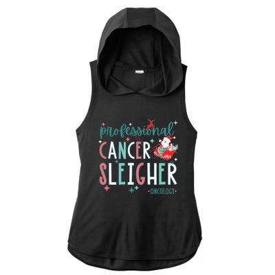 Professional Cancer Sleigher Oncology Nurse Christmas Women Ladies PosiCharge Tri-Blend Wicking Draft Hoodie Tank