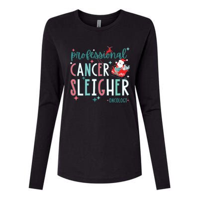 Professional Cancer Sleigher Oncology Nurse Christmas Women Womens Cotton Relaxed Long Sleeve T-Shirt