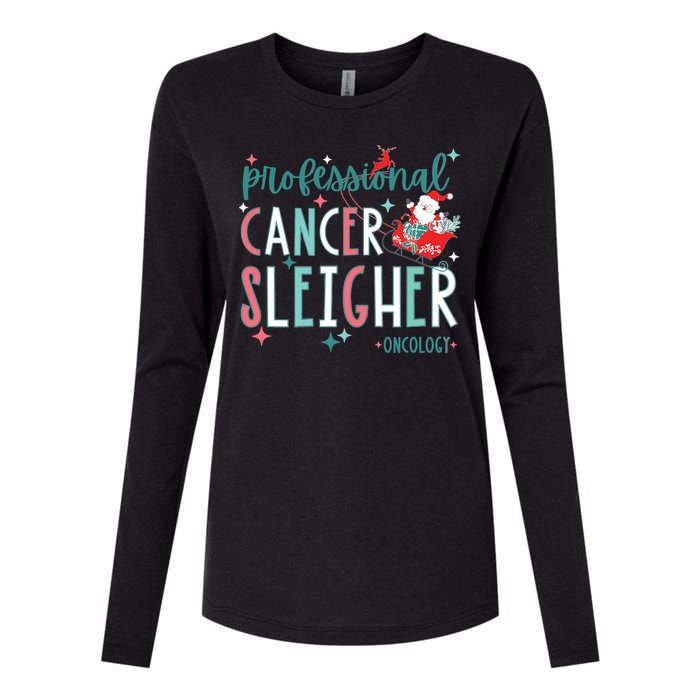 Professional Cancer Sleigher Oncology Nurse Christmas Women Womens Cotton Relaxed Long Sleeve T-Shirt