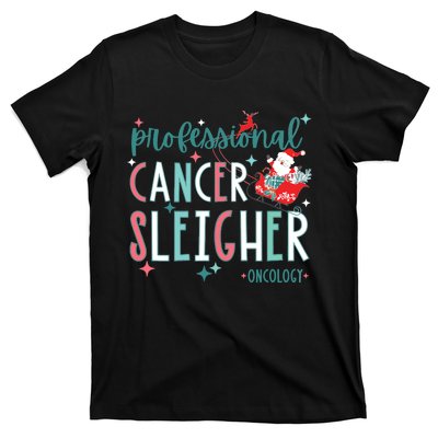 Professional Cancer Sleigher Oncology Nurse Christmas Women T-Shirt