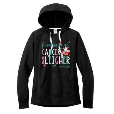 Professional Cancer Sleigher Oncology Nurse Christmas Women Women's Fleece Hoodie