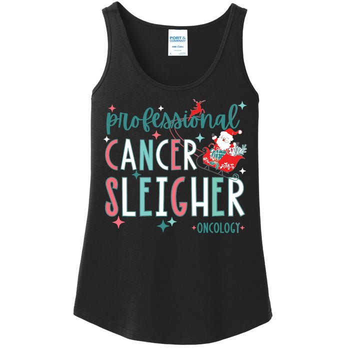 Professional Cancer Sleigher Oncology Nurse Christmas Women Ladies Essential Tank