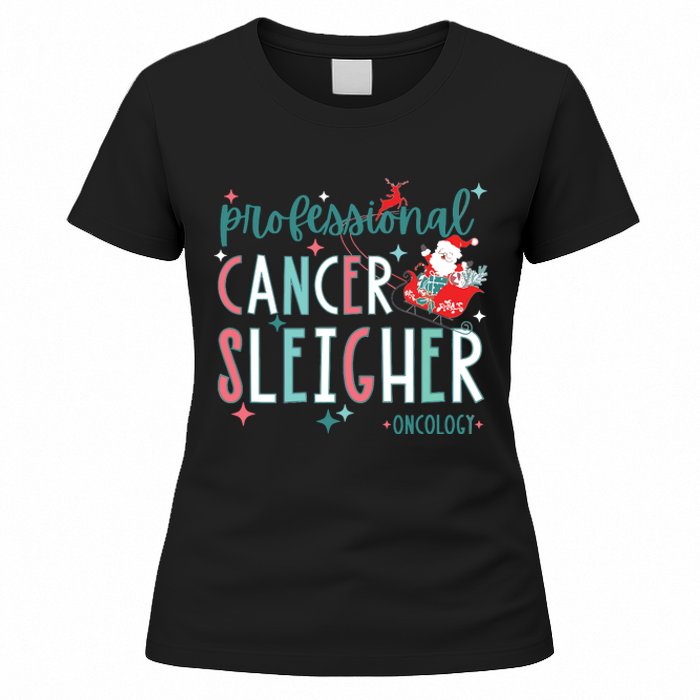 Professional Cancer Sleigher Oncology Nurse Christmas Women Women's T-Shirt