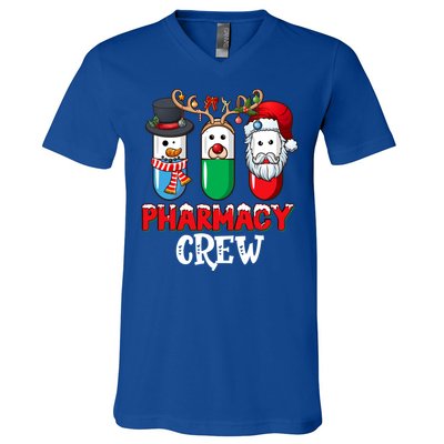 Pharmacy Crew Santa Claus Pills Pharmacist Christmas Pajama Gift V-Neck T-Shirt