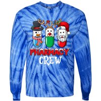 Pharmacy Crew Santa Claus Pills Pharmacist Christmas Pajama Gift Tie-Dye Long Sleeve Shirt