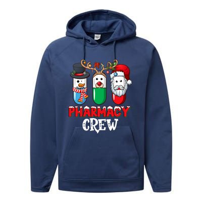 Pharmacy Crew Santa Claus Pills Pharmacist Christmas Pajama Gift Performance Fleece Hoodie