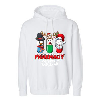 Pharmacy Crew Santa Claus Pills Pharmacist Christmas Pajama Gift Garment-Dyed Fleece Hoodie