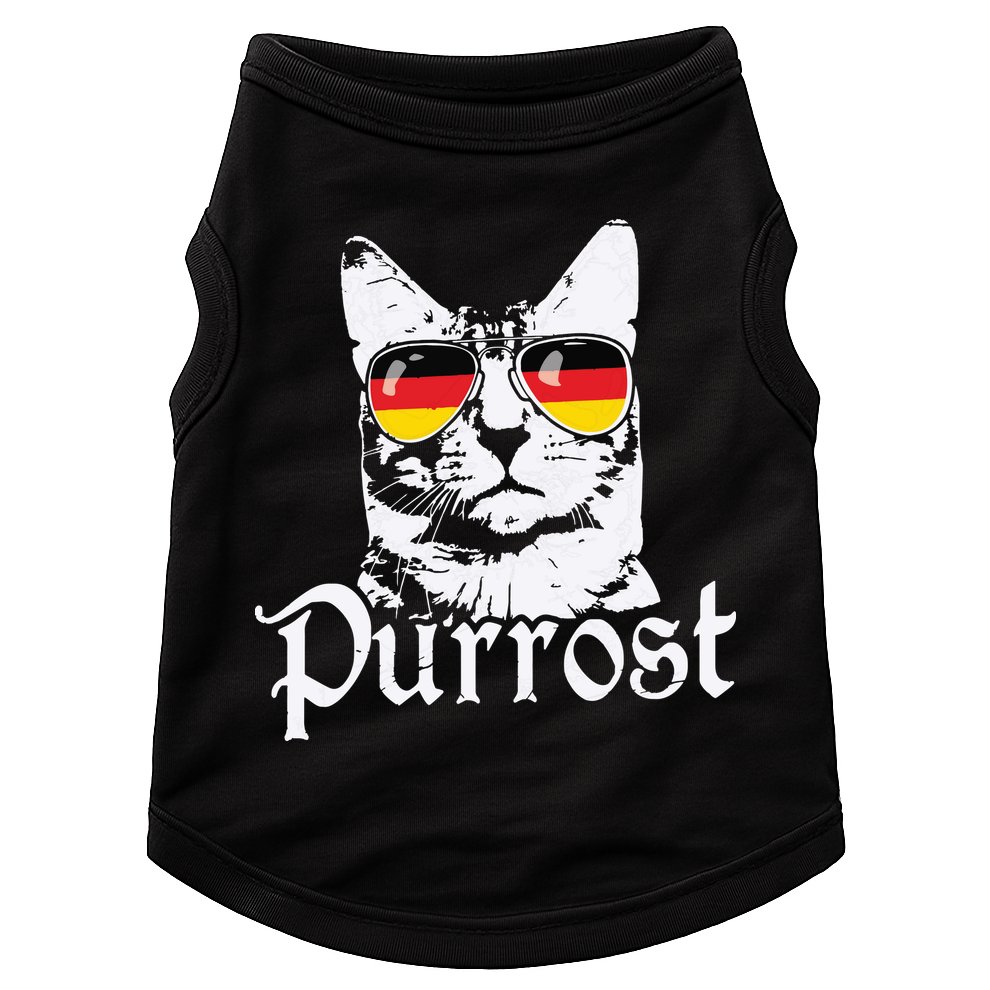 Purrost Cat Sunglasses German Flag Germany Prost Oktoberfest Doggie Tank
