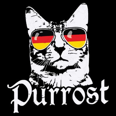 Purrost Cat Sunglasses German Flag Germany Prost Oktoberfest T-Shirt