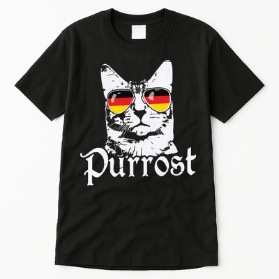 Purrost Cat Sunglasses German Flag Germany Prost Oktoberfest Tall T-Shirt