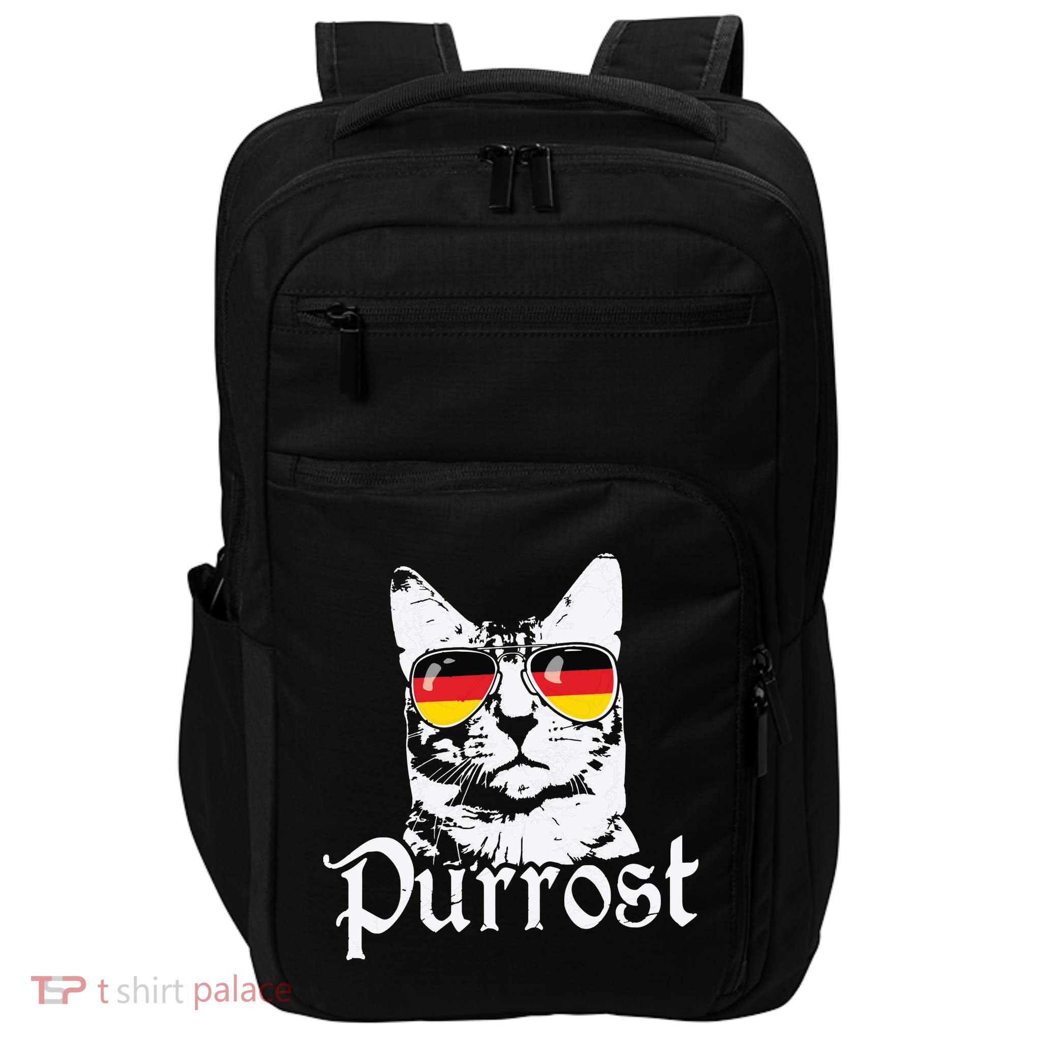 Purrost Cat Sunglasses German Flag Germany Prost Oktoberfest Impact Tech Backpack