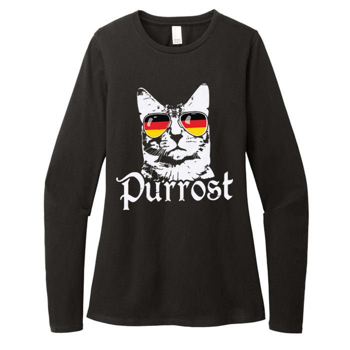 Purrost Cat Sunglasses German Flag Germany Prost Oktoberfest Womens CVC Long Sleeve Shirt