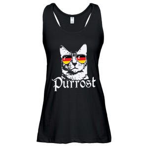 Purrost Cat Sunglasses German Flag Germany Prost Oktoberfest Ladies Essential Flowy Tank