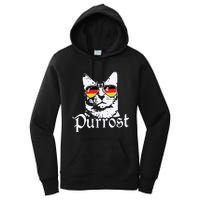 Purrost Cat Sunglasses German Flag Germany Prost Oktoberfest Women's Pullover Hoodie