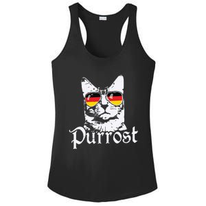 Purrost Cat Sunglasses German Flag Germany Prost Oktoberfest Ladies PosiCharge Competitor Racerback Tank