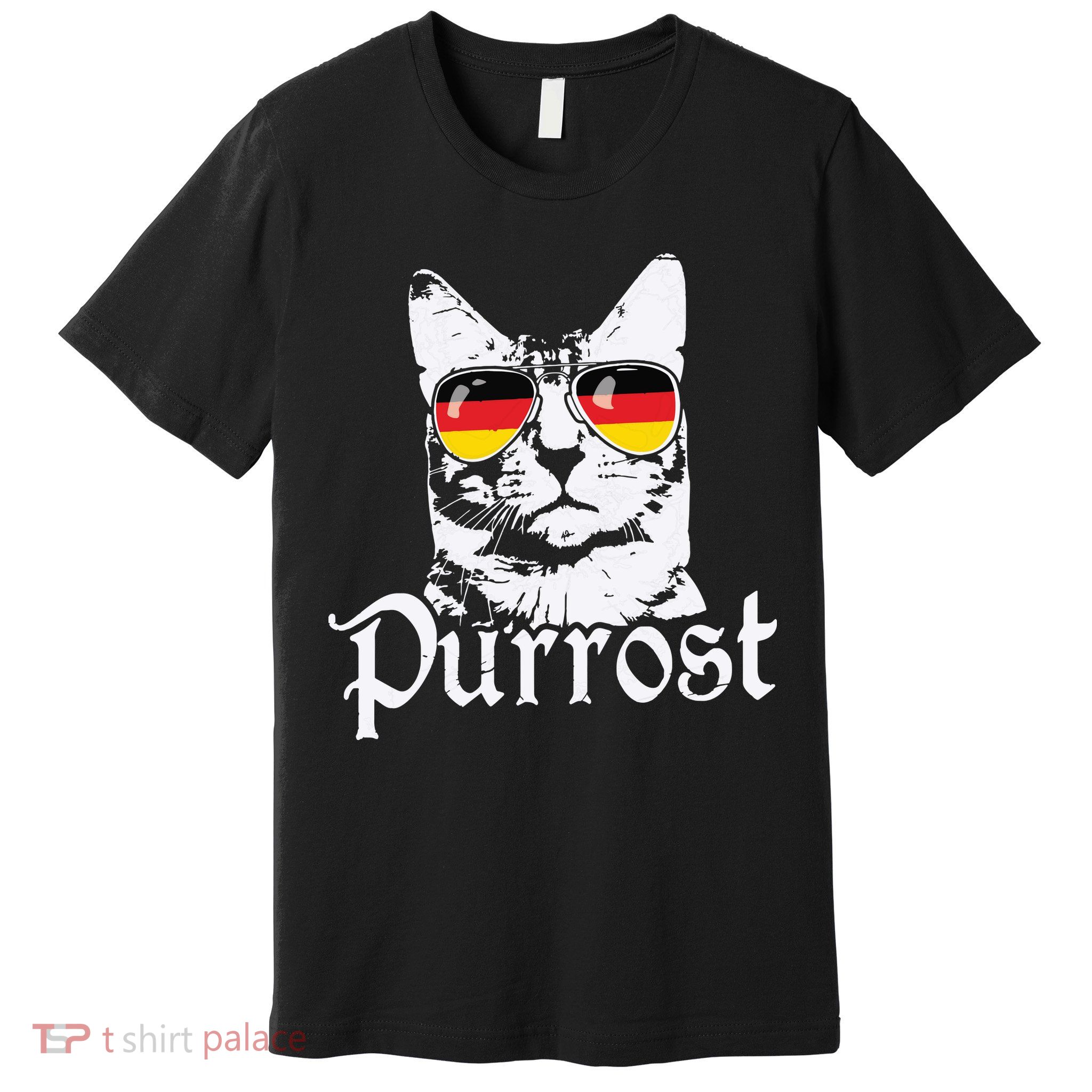 Purrost Cat Sunglasses German Flag Germany Prost Oktoberfest Premium T-Shirt
