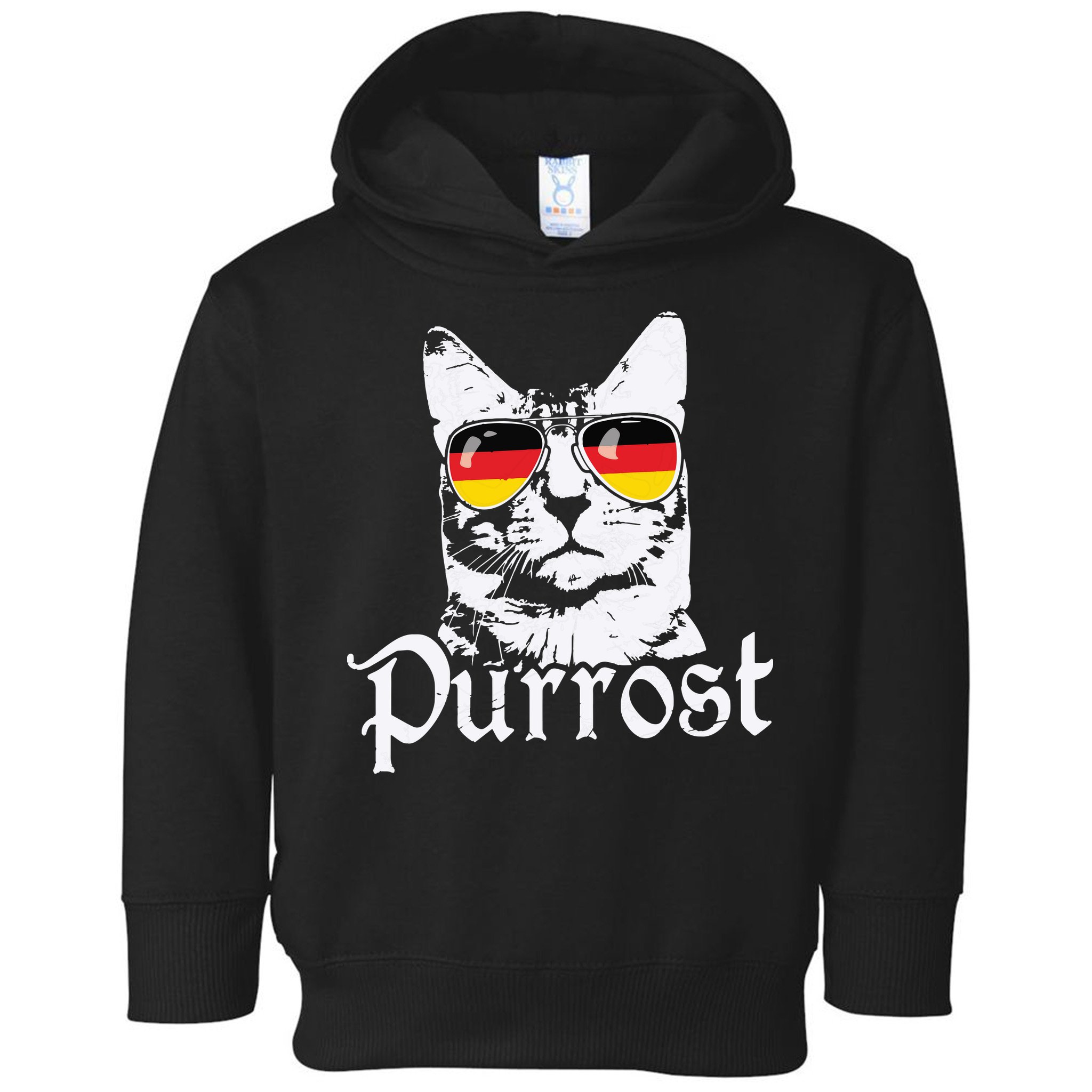 Purrost Cat Sunglasses German Flag Germany Prost Oktoberfest Toddler Hoodie
