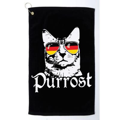 Purrost Cat Sunglasses German Flag Germany Prost Oktoberfest Golf Towel