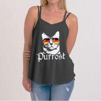 Purrost Cat Sunglasses German Flag Germany Prost Oktoberfest Women's Strappy Tank