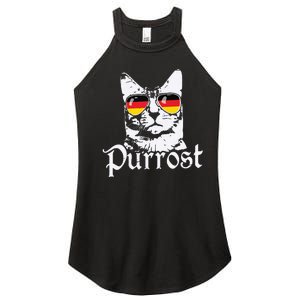 Purrost Cat Sunglasses German Flag Germany Prost Oktoberfest Women's Perfect Tri Rocker Tank