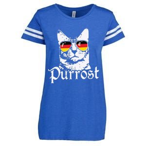 Purrost Cat Sunglasses German Flag Germany Prost Oktoberfest Enza Ladies Jersey Football T-Shirt