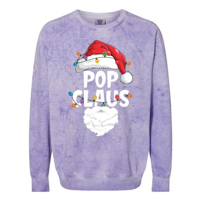 Pop Claus Santa Funny Christmas Pajama Matching Family Meaningful Gift Colorblast Crewneck Sweatshirt